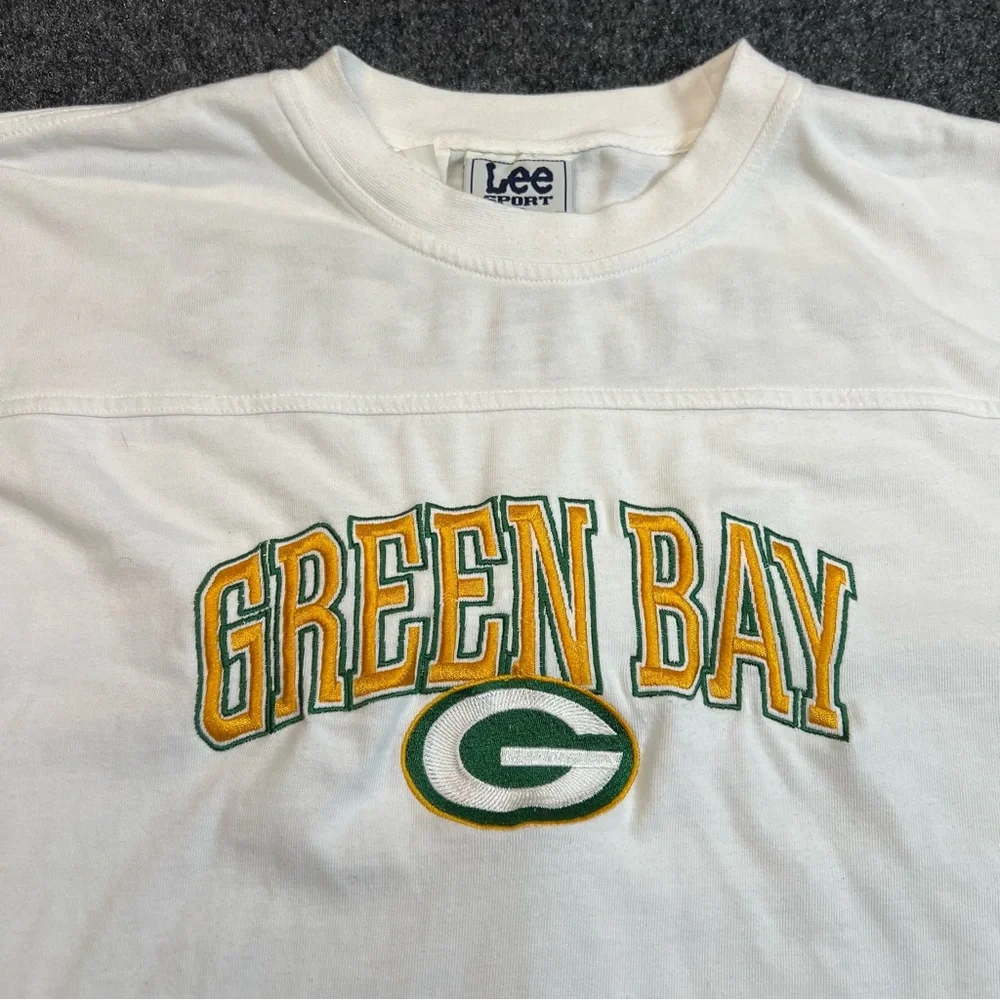 Green Bay Packers Lee Sport Long Sleeve Tee XL Embroidered Logo Vintage - Picture 2 of 7